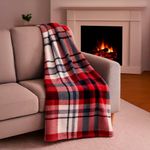 Manta Throw Cuadros Roja 127x178 Cm