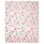 Manta Throw Blanca con Diseño Bastones 127x178 Cm