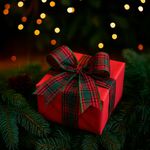 Listón Navideño Escocés de 2.5 plg x 10 yardas Color Rojo y Verde