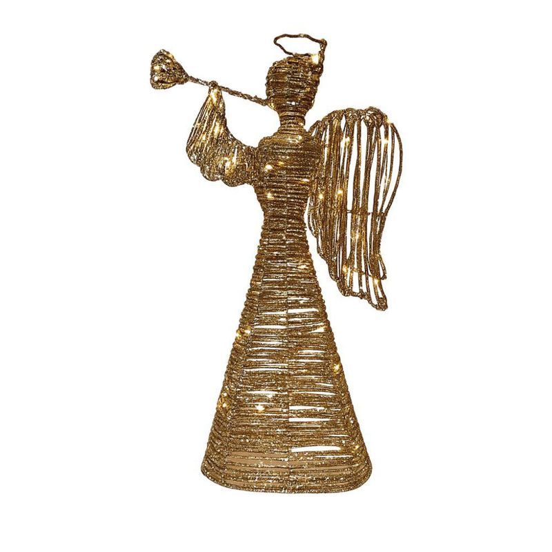 Ángel Decorativo Dorado con Luz LED