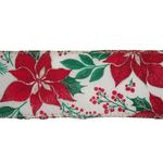 Listón Navideño Flores de Pascua de 2.5 plg x 10 yardas Color Rojo