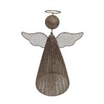 Ángel Decorativo Dorado de Malla Metálica