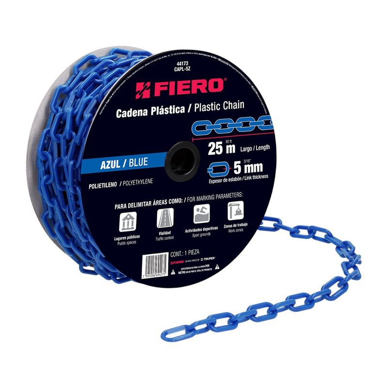 Cadena de Plástico Azul 5 mm por Metro