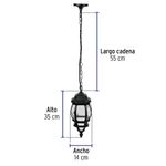 Farol Colgante Base E27 para Exterior Negro