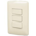 Interruptor Triple de 3 Vías Italiana Marfil 10 A