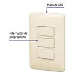 Interruptor Triple de 3 Vías Italiana Marfil 10 A