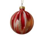 Bomba Navideña 8 cm Color Rojo con Detalles Dorados