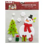 Adhesivos en Gel Navideños con Muñeco de Nieve