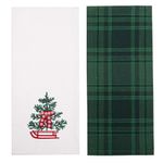 Set de 2 Toallas Verdes con Diseño Pinos