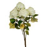 Ramo Artificial de Rosas Blancas con Hojas