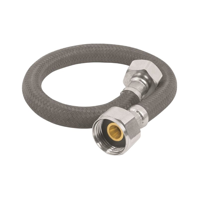 Manguera de Vinilo Gris 35 Cm para Sanitario 1/2 X 7/8 Plg