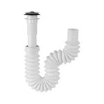 Desagüe de Plástico 1 1/4 Plg con Contra Sifón Flexible para Lavamanos