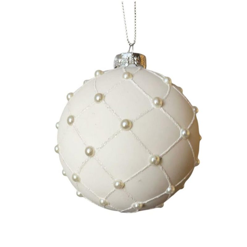 Esfera Blanca con Diseño de Perlas