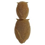 Escultura Decorativa Búhos Dorados Apilados