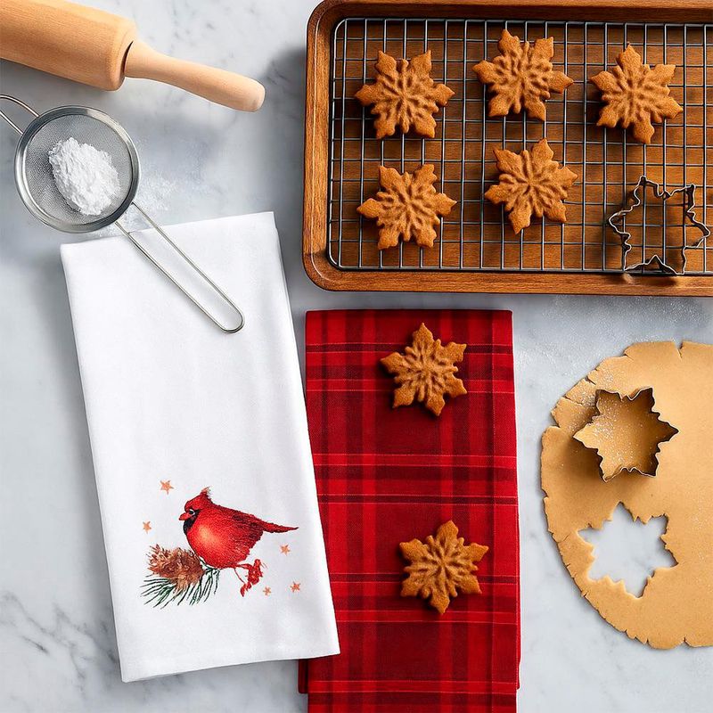 Set de 2 Toallas Rojas Diseño Navideño