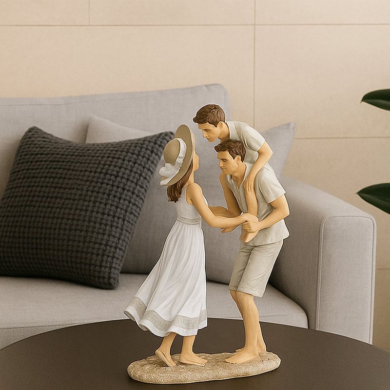 Figura Decorativa Familia con Niño 26Cm