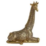 Escultura Decorativa Jirafa Dorada 19Cm