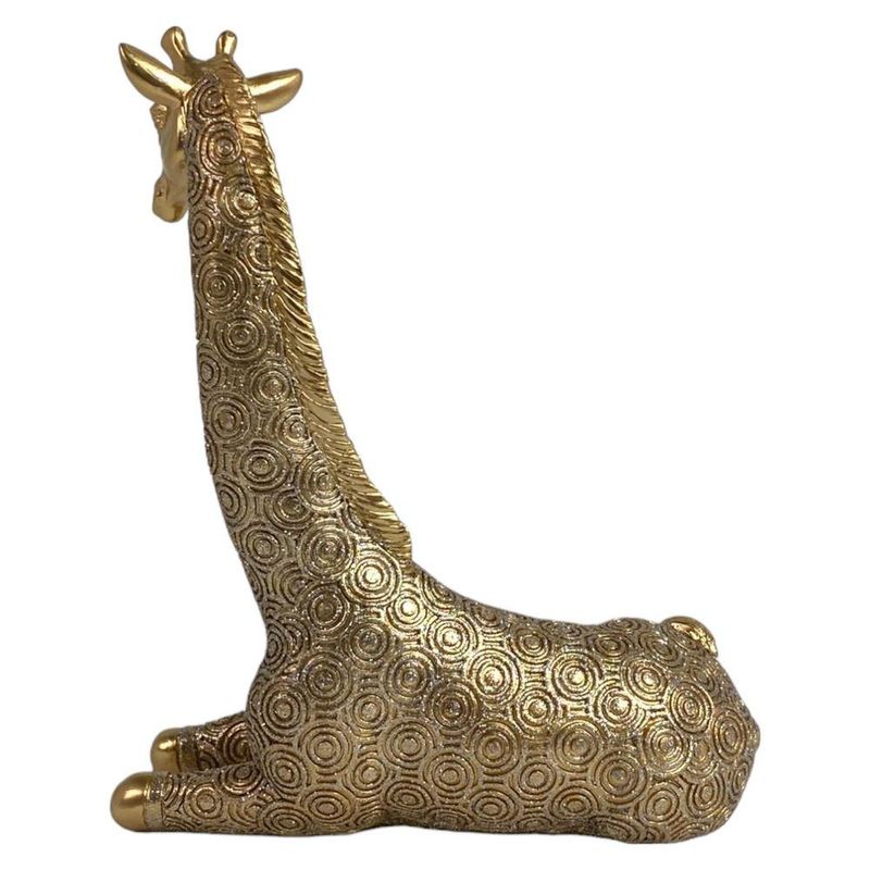 Escultura Decorativa Jirafa Dorada 19Cm