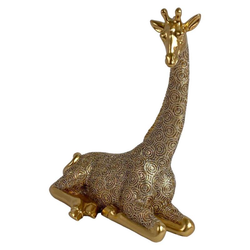 Escultura Decorativa Jirafa Dorada 19Cm