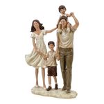 Escultura Decorativa Familia con Dos Niños