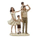 Escultura Decorativa Familia con Dos Niños