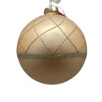 Esfera Navideña Dorada con Brillo y Diseño en Red