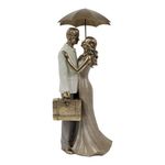 Figura Decorativa Pareja con Paraguas 32Cm