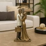 Figura Decorativa Pareja con Paraguas 32Cm