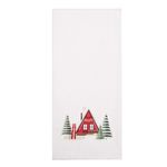 Set de 2 Toallas Roja con Diseño Pinos