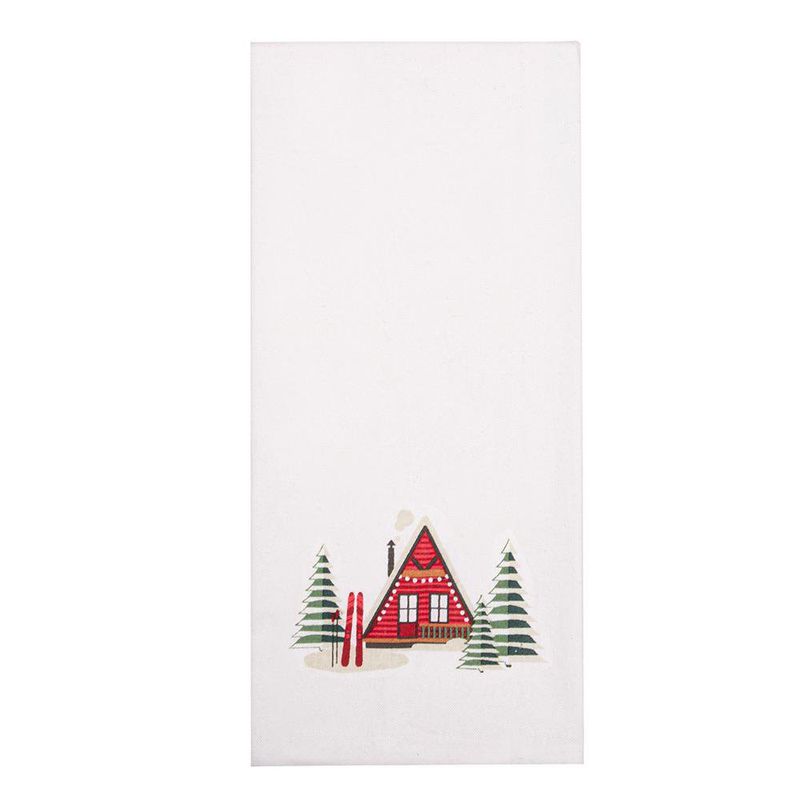 Set de 2 Toallas Roja con Diseño Pinos