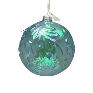 Esfera Navideña Verde Tornasol con Relieve