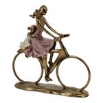 Figura Decorativa Madre e Hija en Bicicleta 24Cm