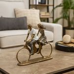 Figura Decorativa de Pareja en Bicicleta 28Cm