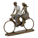 Figura Decorativa de Pareja en Bicicleta 28Cm