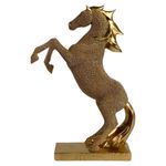 Escultura Decorativa Caballo Dorado 33Cm