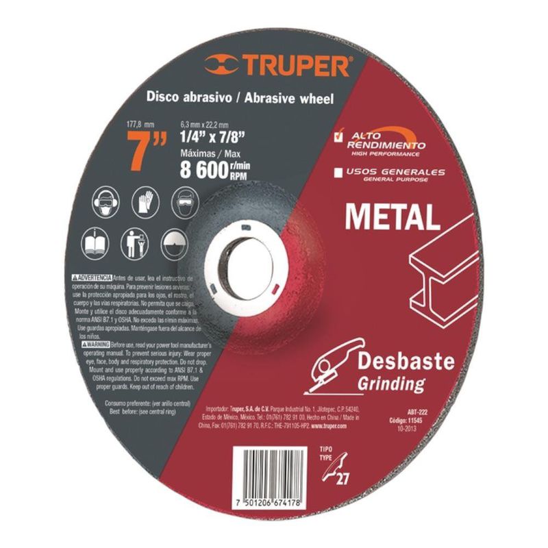 Disco para Desbaste de Metal 7 Plg
