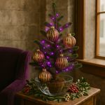 Esfera Navideña Multicolor con Acabado Vintage y Brillos