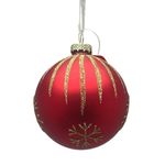 Bomba Navideña 10 cm Color Rojo con Detalles Dorados