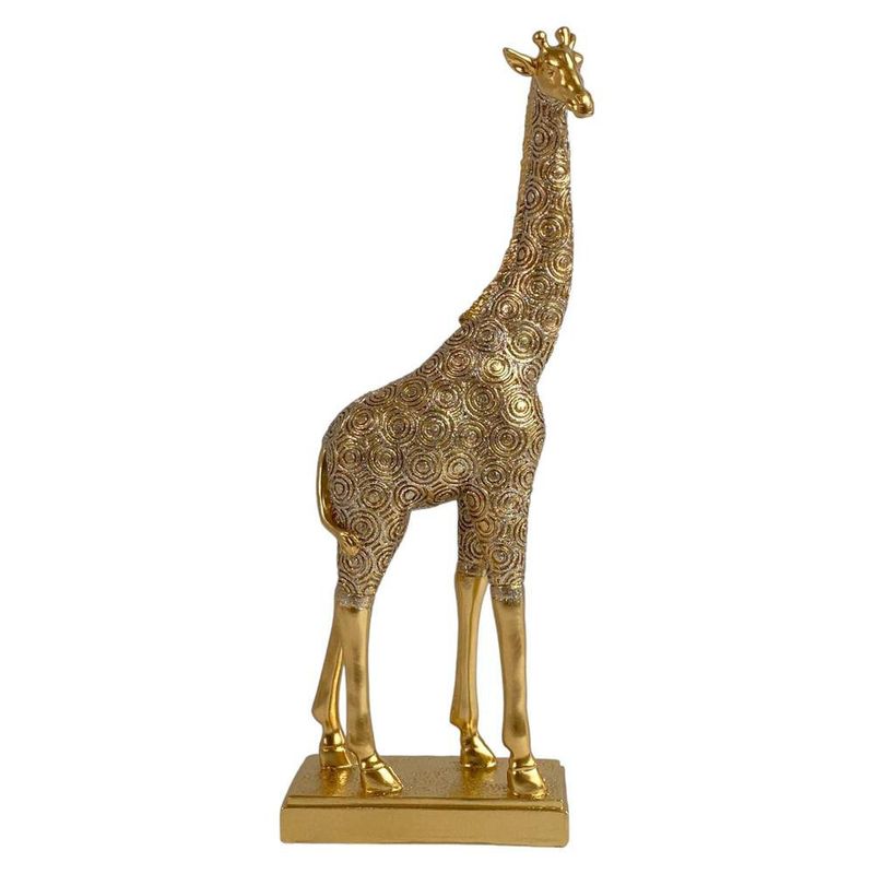 Escultura Decorativa Jirafa Dorada