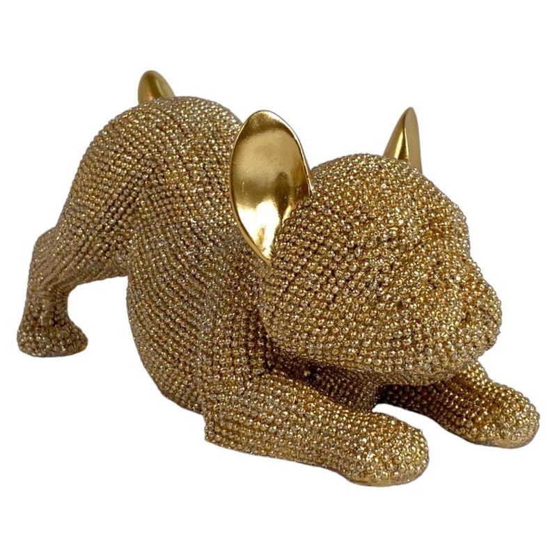 Escultura Decorativa Perro Dorado