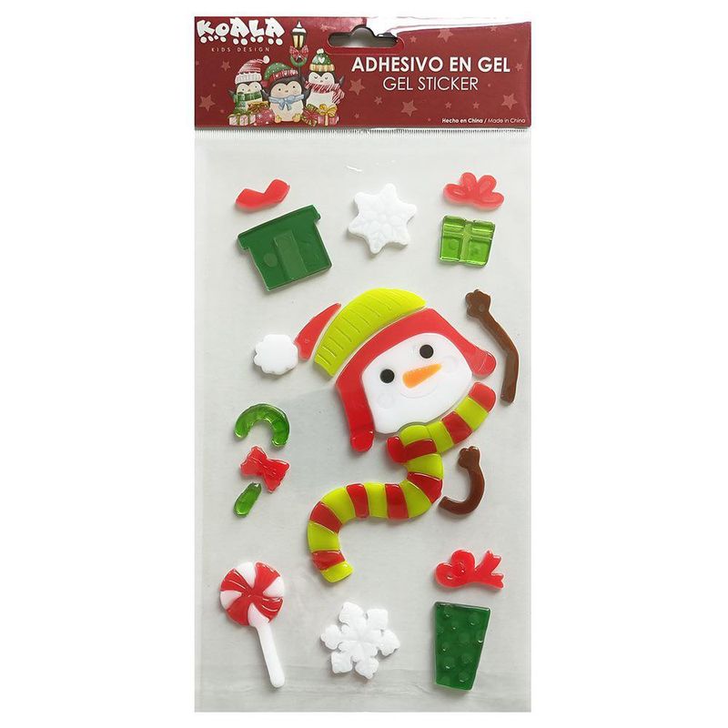 Adhesivos en Gel Navideños con Muñeco de Nieve
