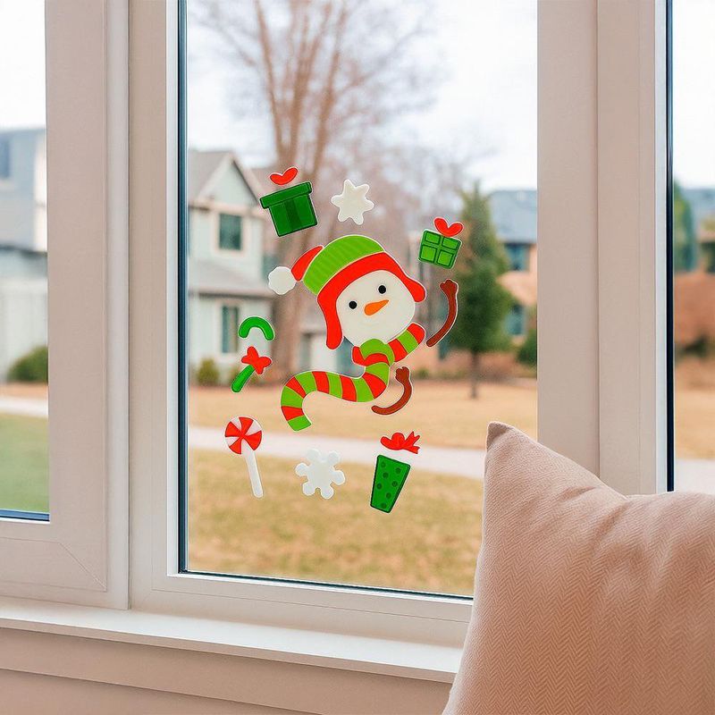 Adhesivos en Gel Navideños con Muñeco de Nieve