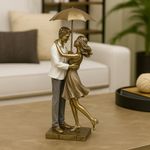 Figura Decorativa Pareja Bailando Bajo Paraguas 34Cm