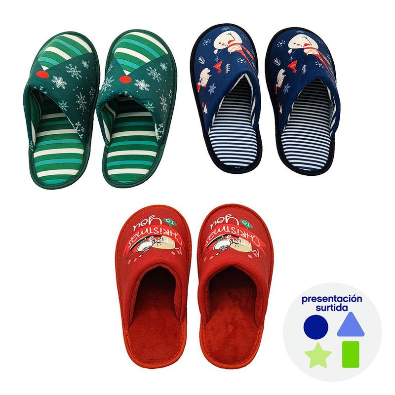Pantuflas Navideñas Talla 43 Diseños Surtidos