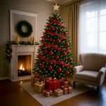 Listón Rojo con Puntos Dorados