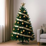 Listón Navideño Metálico de 2.5 plg x 10 yardas Color Dorado