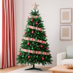 Listón Navideño de Rayas de 2.5 plg x 10 yardas Multicolor