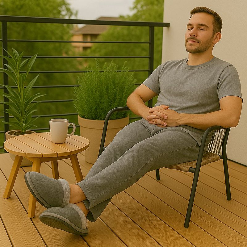 Pantufla Gris para Caballero Talla 43/44