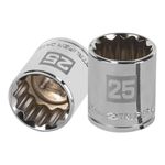 Copa Raíz de 25 Mm 12 Puntas Cuadro 1/2 Plg