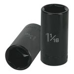 Dado Largo de Impacto Cuadro 1/2 Plg 6 Puntas 1 1/16 Plg